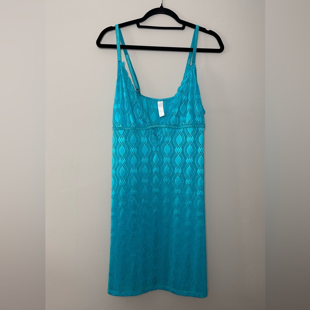 Love Affair turquoise slip dress